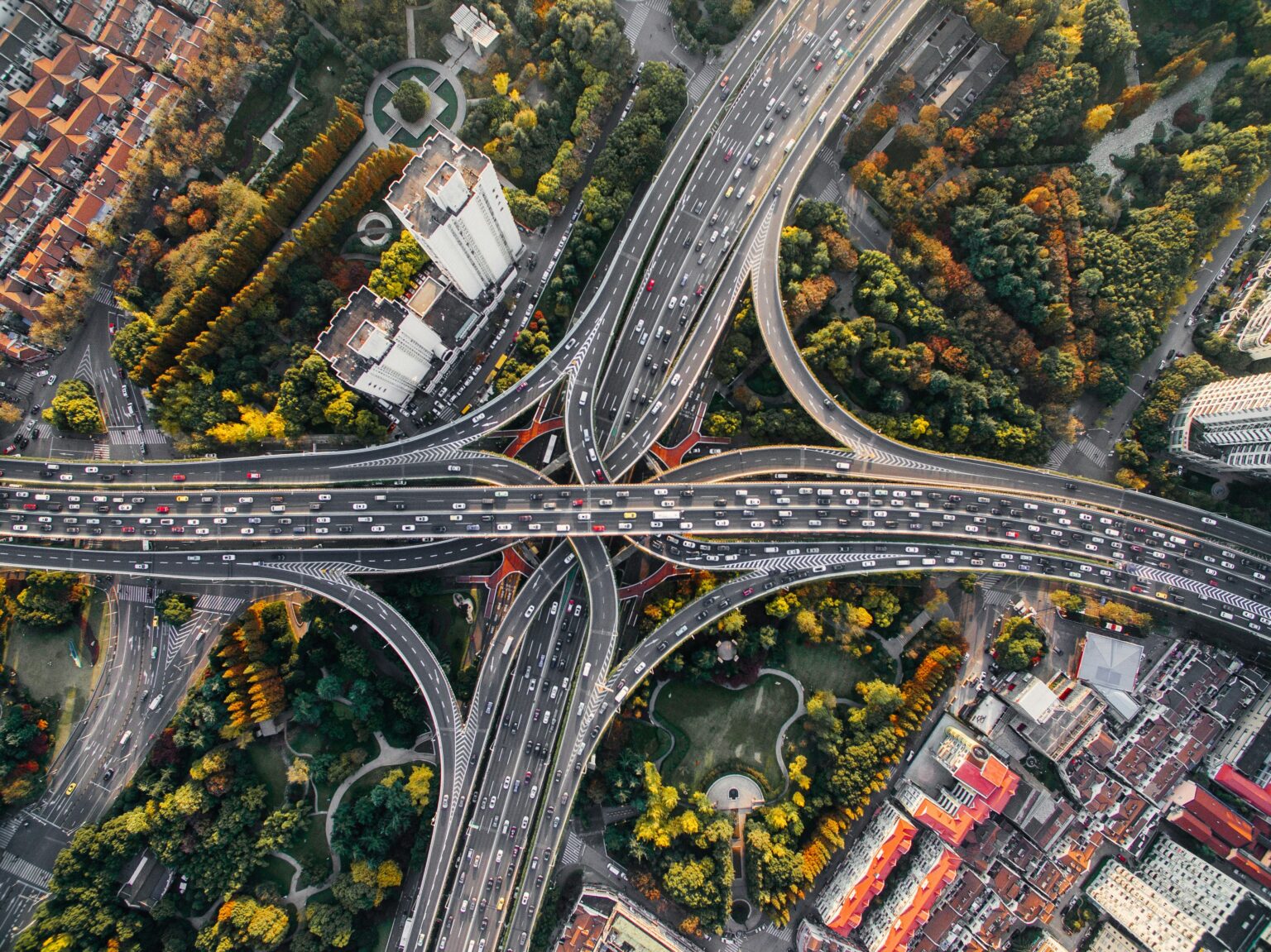 Busy highway intersection